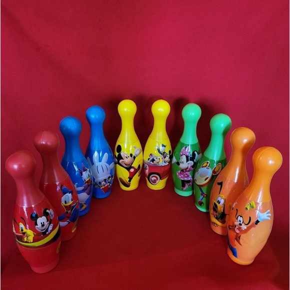 Vintage Disney Mickey Mouse and Friends Bowling Pins Set of 10 - Picture 14 of 14